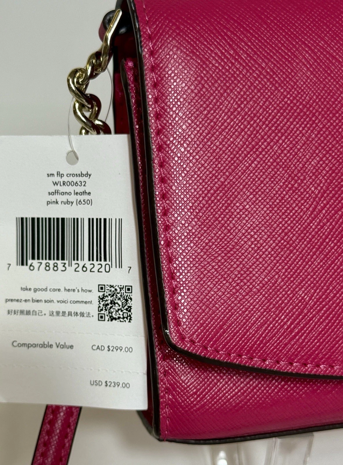 ???NUOVA CON ETICHETTE KATE SPADE ROSA RUBINO Sm Madison Saffiano Ltr XBody Bag pochette R $239