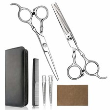 2PCS Pro Hair Cutting Scissors Set - Thinning Shears  Barber Salon  Home Use