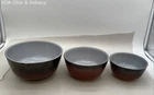 Fire-King 3 Piece Nesting Mixing Bowl Set Brown Vintage Anchor Hocking