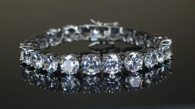 8mm MASSIVE XXL Tennis Bracelet 48ct Lab Sim VVS1 Diamonds HEAVY !