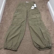 BDG Urban Outfitters Cargo Paratrooper Pants Size 0 Army Green Utility New W Tag