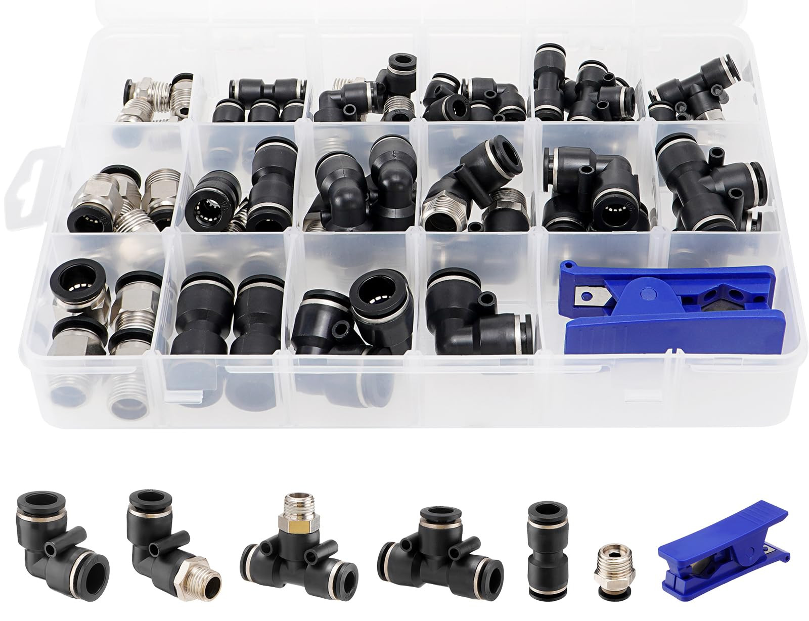 52 PCS Quick Connect Air Line Fitting Kits, 1/4
