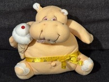 Russ Happy Hippo w/Ice Cream 6  Plush Toy Hippopotamus EUC