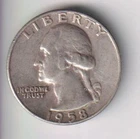1958-D WASHINGTON QUARTER 25¢ DENVER 90% SILVER COIN UNITED STATES MINT
