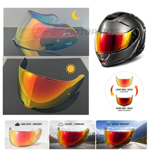 UV intensity with PinsPhotochromic Visor For Shoei Neotec 3 CNS-3C Helmet