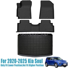Floor Mats Liners & Trunk Cargo Full Cover TPE For 2020-2025 Kia Soul Anti-Slip