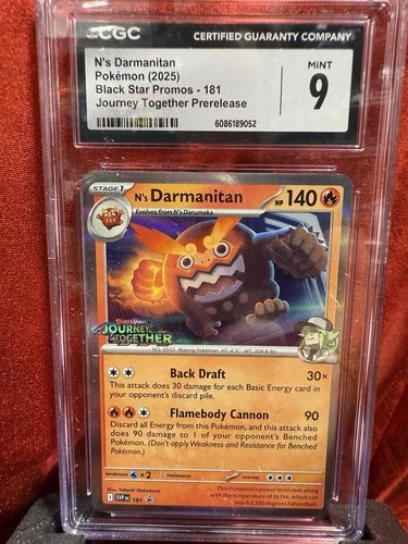 2025 Pokémon N’s Darmanitan #181 CGC 9 Mint Black Star Promo