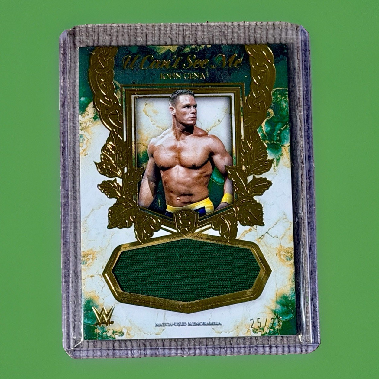 John Cena /25 Match Used Memorabilia Relic 2025 Topps Royalty Gold Patch Card view 1