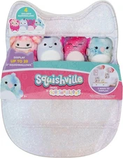 Squishville by Original Squishmallows Play and Display Storage With 4 Plushes