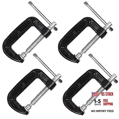 2 Inch C-Clamp Set, Heavy Duty Steel C Clamp Industrial Strength C Clamps 4pcs