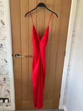 BNWT ZARA Red Linen Blend Strappy Dress Size L