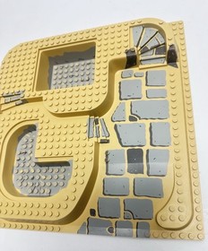 Lego part 6092pb03 Baseplate Raised 32x32 Three Level Slate Ramp 5978 Adventurer