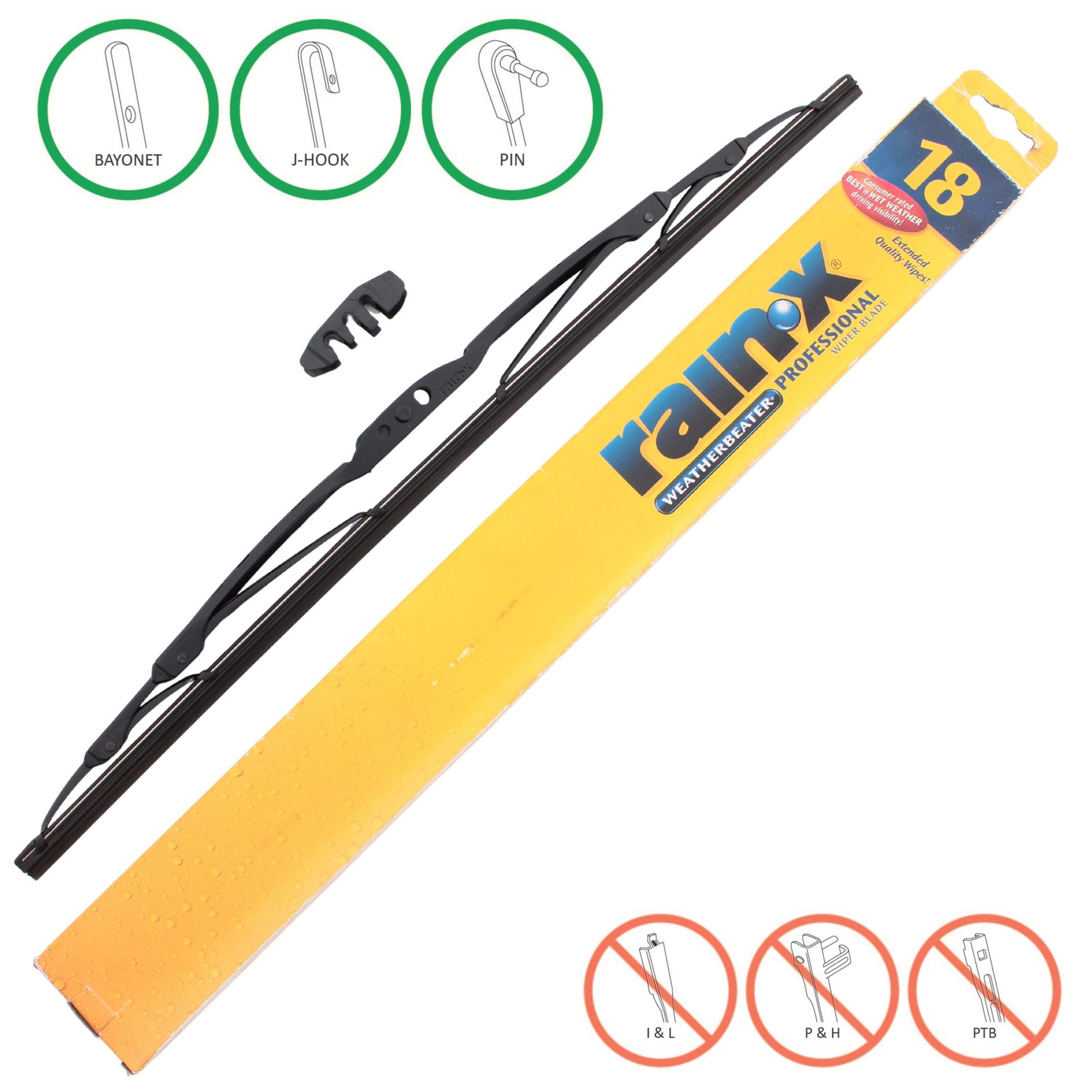 Rain-X RX30118 WeatherBeater 18" Windshield Wiper Blade Conventional Steel Frame