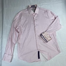 Robert Graham Men's Large Pink Paisley Flip Cuff Newton Natural Stretch Shirt
