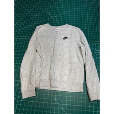 Nike Sportswear Essential Crewneck Sweatshirt Grey Heather Black Logo Small