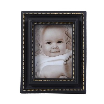 SIKOO 2.5x3.5 Vintage picture frames Small 2.5 x 3.5 Oblong, Black and Gold 