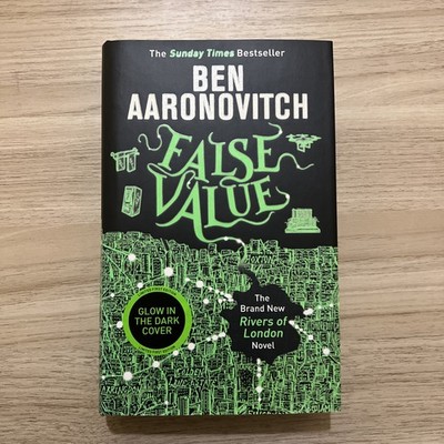 SIGNED GLOW IN THE DARK COVER POSTCARD False Value: Book 8 Rivers of London