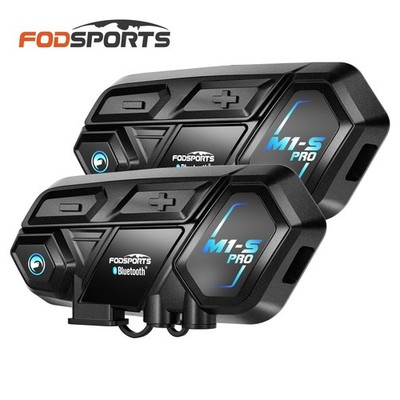 2X M1-S PRO Motorrad Helm Headset Bluetooth Sprechanlage Kopfhörer for 10 Riders