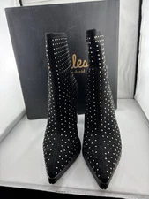 CHARLES BY CHARLES DAVID DANIELLE BOOTIE BLACK AND GOLD STUDDED SIZE 7.5