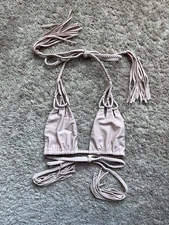 ACACIA Swimwear Locals Bikini Top in Driftwood (Beige) Size LARGE