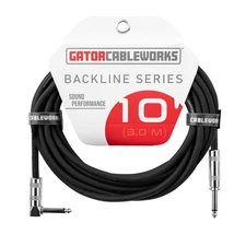Gator Cableworks Backline Series 10ft Strt to RA Instrument Cable