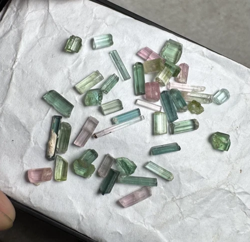 15.30 Ct Natural Multi Colour Tourmaline Crystals, Paprok mine @Afg