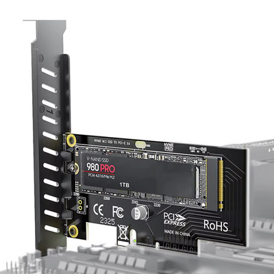 M.2 NVME to Pcie 4.0 3.0 SSD Adapter, 64Gbps Pcie 4.0 X4 X8 X16 Expansion Card f