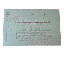 Vintage Nathan Bedford Forrest Trail Brice's Crossroads Museum Award Application