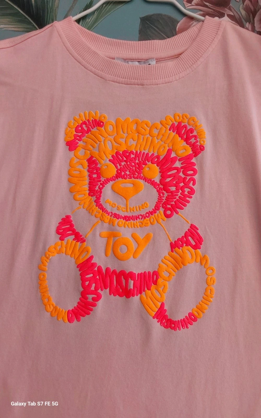 Abito rosa Moschino bambini ragazze logo orsacchiotto maniche corte bordo con volant