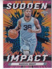 2023-24 Topps Chrome #SI-16 Marcus Smart Sudden Impact Refractor Blue Basketball