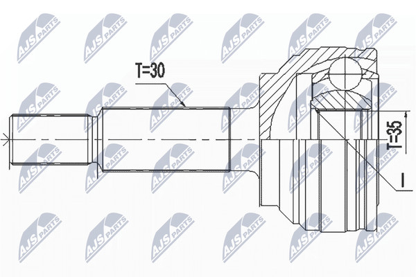 NTY Gelenksatz, Antriebswelle NPZ-CH-034 FüR Tesla-image