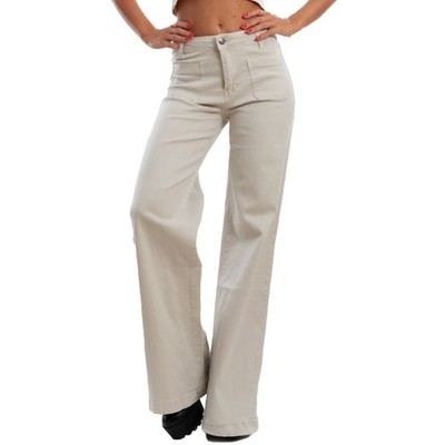 Damen Jeans Palazzo High Waist Weites Bein Baggy Denim Bunt TOOCOOL FX1219