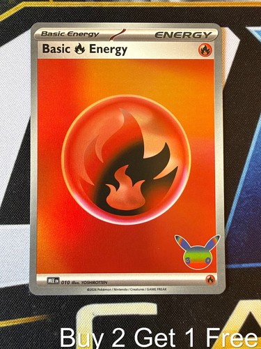 Basic Fire Energy (30th Celebration) 010 Mega Evolution  Holo Pokemon NM