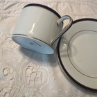 Vintage Tiffany & Co. Demitasse Limoges Cup & Saucer  Blue & Gold Bands — photo 5