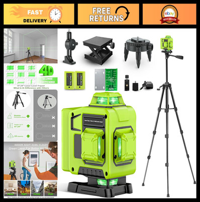360° Self-Leveling Laser Level with Tripod - 4D Cross Line Laser for Constructio