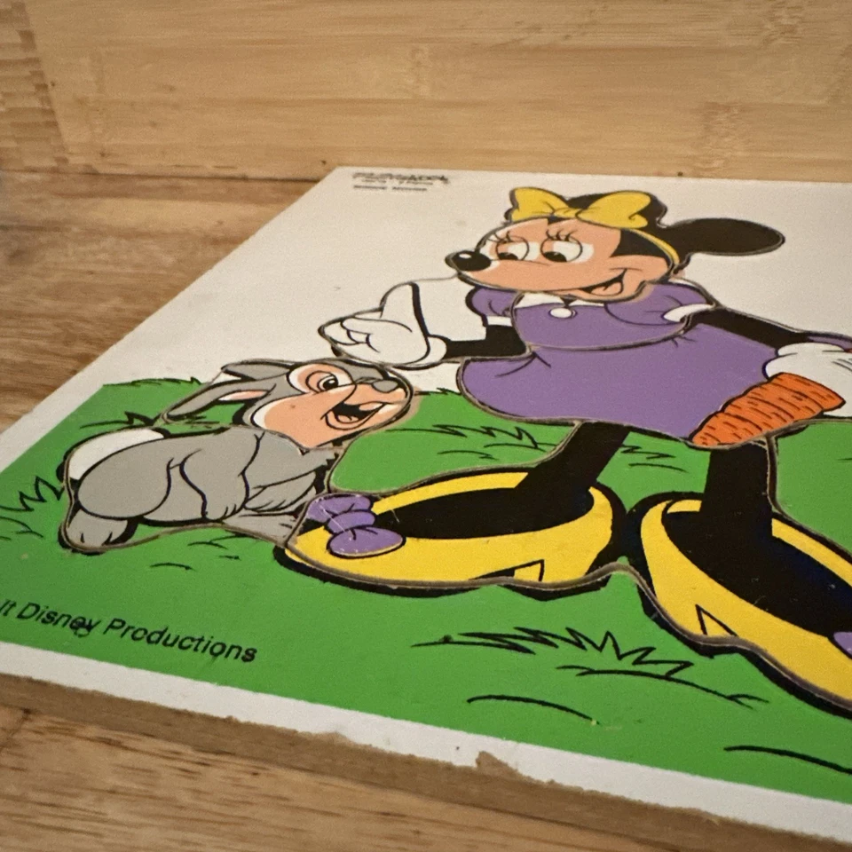 Vintage Playskool Disney Minnie Mouse Frame Tray wooden Board Puzzle RARE 190-16 - Image 4 of 4