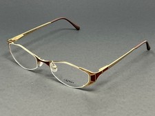Caviar M2603-C16 Gold 52mm Women's Eyeglasses Half Rim Optical Frames Japan