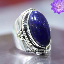 lapis Lazuli Gemstone 925 Sterling Silver Ring Handmade Jewelry Ring For Gift