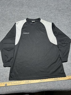 Reebok padded goalkeeper Jersey Black And White Size Large 90s