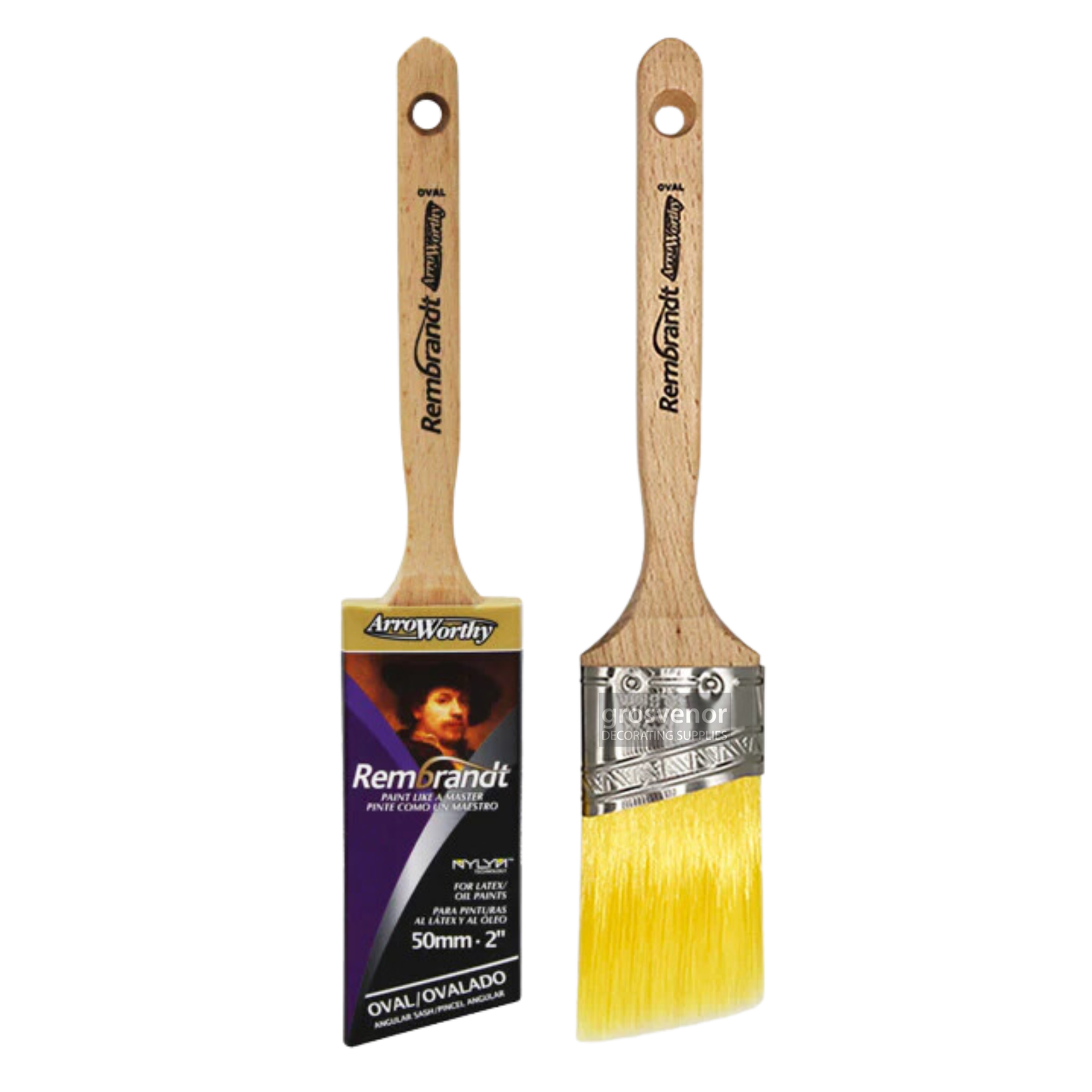 Arroworthy Rembrandt Oval Angled Sash Paint Brush 2""