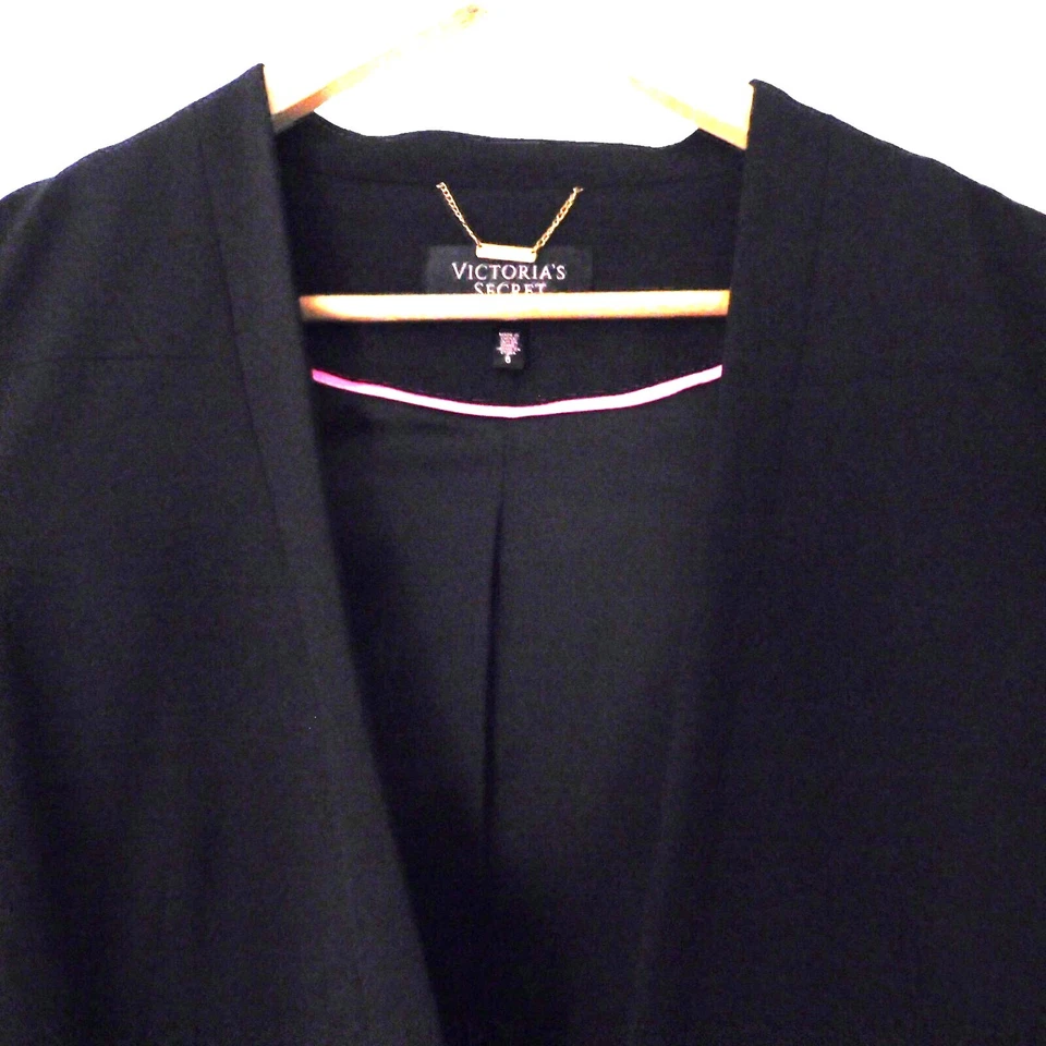 Blazer negro para mujer Victorias Secret manga 3/4 forrado ajustado corto talla 6 Foto 2 de 4