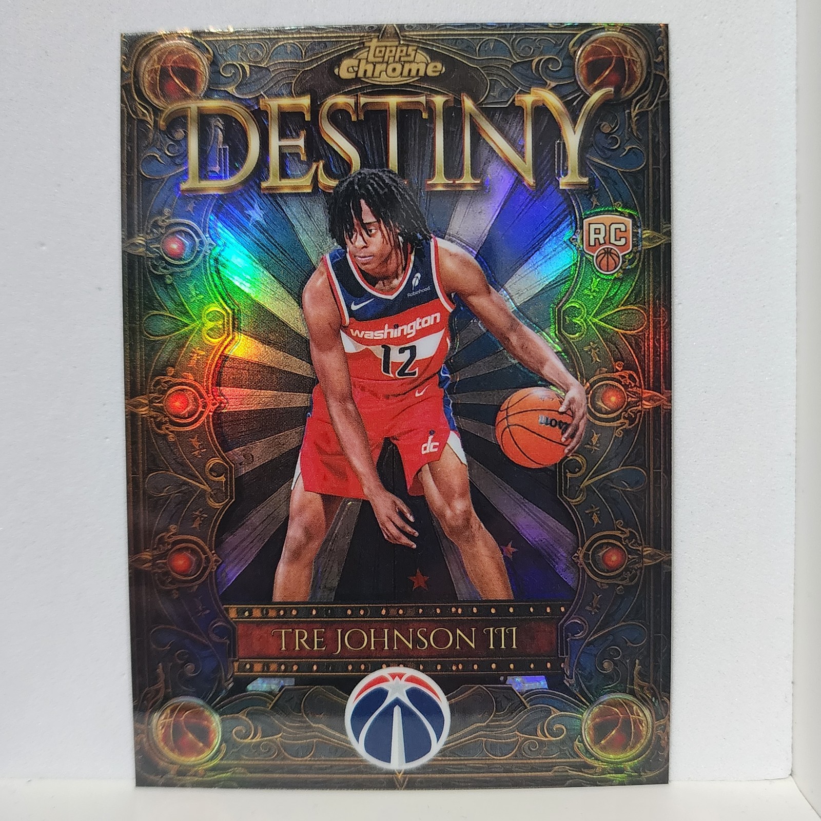 2025-26 Topps Chrome Tre Johnson III #D-6 Destiny Refractor Rookie