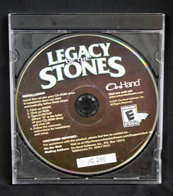 Vtg Legacy of the Stones Computer Game CD-Rom Puzzles Matching On Hand 2011 PC