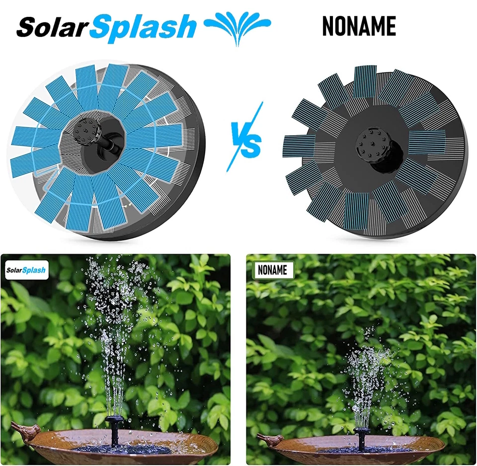 SOLARSPLASH Solar Springbrunnen Pumpe Wasserspiel Teichpumpe Fontäne 3.5w 160mm - Bild 4 von 4