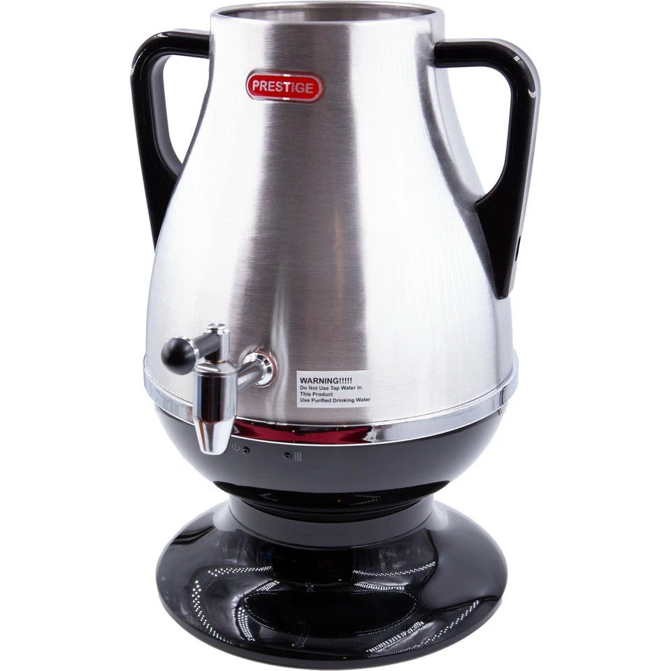 Black Electric Samovar - 3.2L Stainless Steel Tea Maker with Glass Teapot - Image 3 of 4