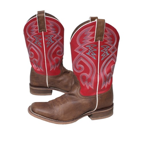 Bottines Western - Cuir Vachette Brun Mi-Haute Bout Carré Femme - Boulet Boots C