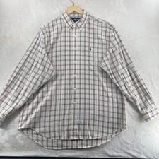 Ralph Lauren Men's Size XL Ivory Check Cotton Long Sleeve Casual Shirt