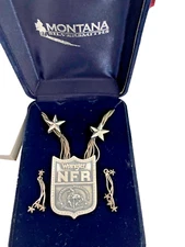 Montana Silversmith Necklace And  Earrings Set NFR Star Original Box Instruction