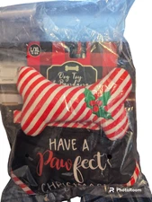 Woof Dog Toy And Bandana Christmas Holiday Gift Lot Set  L XL 15-18 in