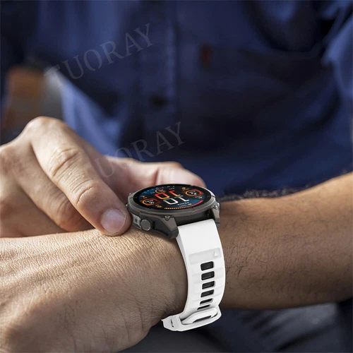 Quick Fit Strap For Garmin Fenix 8 E 7 7X 6 6S 6X 5X 5Plus 3 Silicone Watch Band - Picture 51 of 71